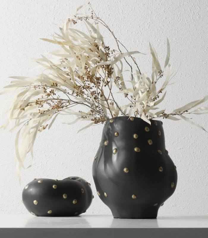 Decorative Table Vase Paola and Bowl Black & Gold