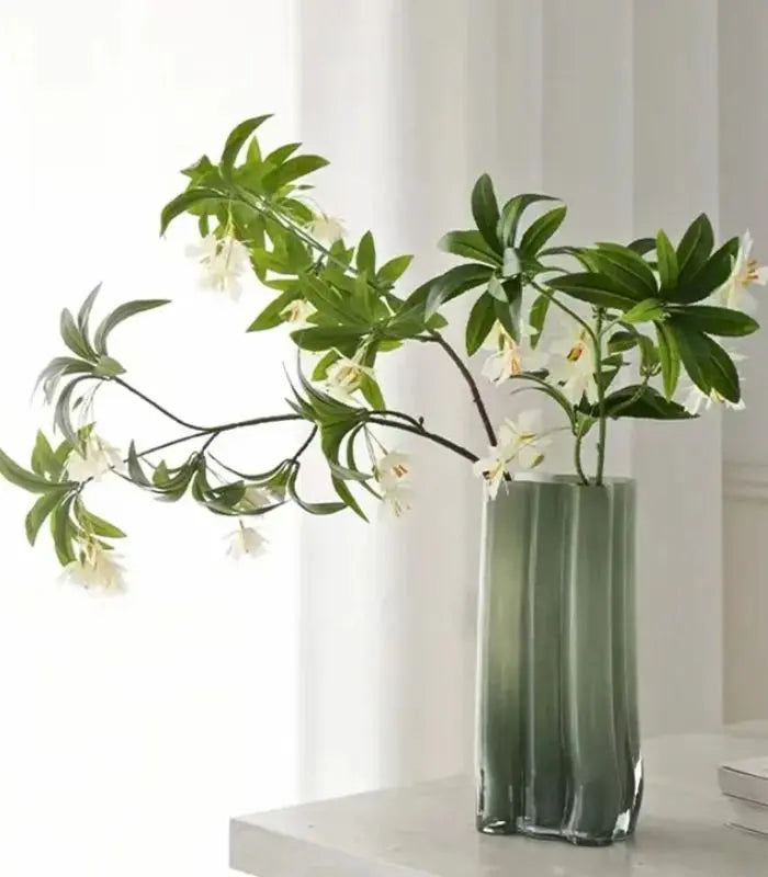 Sculptural Ribbed Glass Vase - Two Sizes