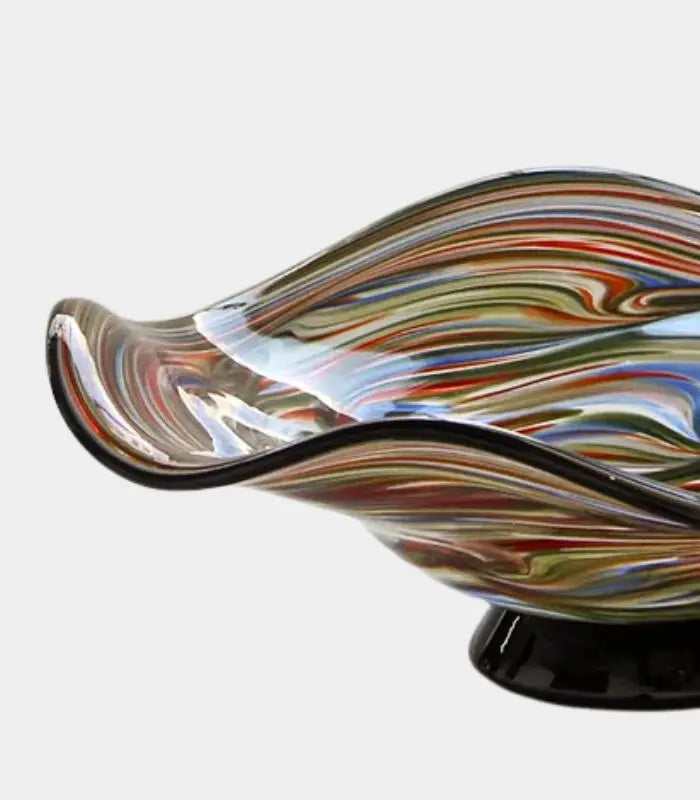 Aveline Multicolour Glass Bowl – Handblown Artisan Design 35 cm (13.78 in)