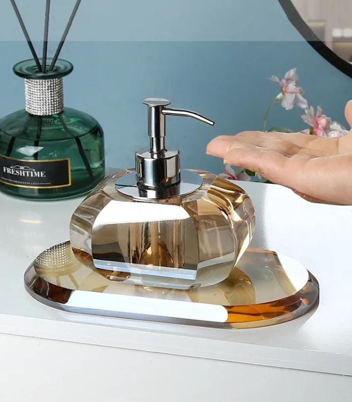 Bathroom Accessories Crystal Glass Amber