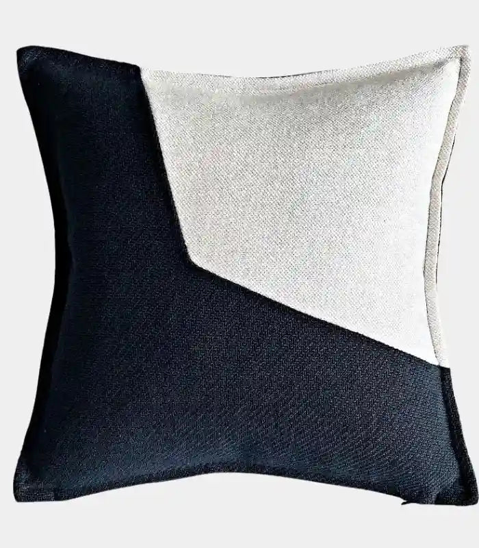 Modern Black & Cream Colour Block Cushion Cover Collection Indoor/Outdoor 45x45 cm