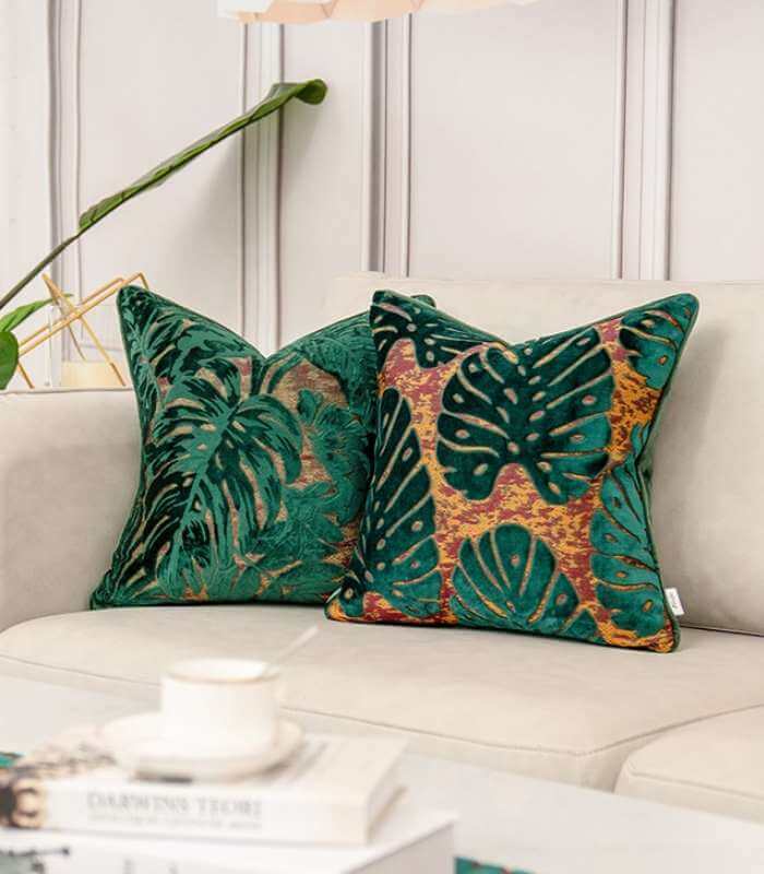 Velvet Floral Garden Cushion Cover Velvet Embroidery