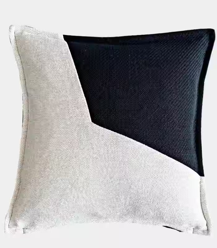 Modern Black & Cream Colour Block Cushion Cover Collection Indoor/Outdoor 45x45 cm