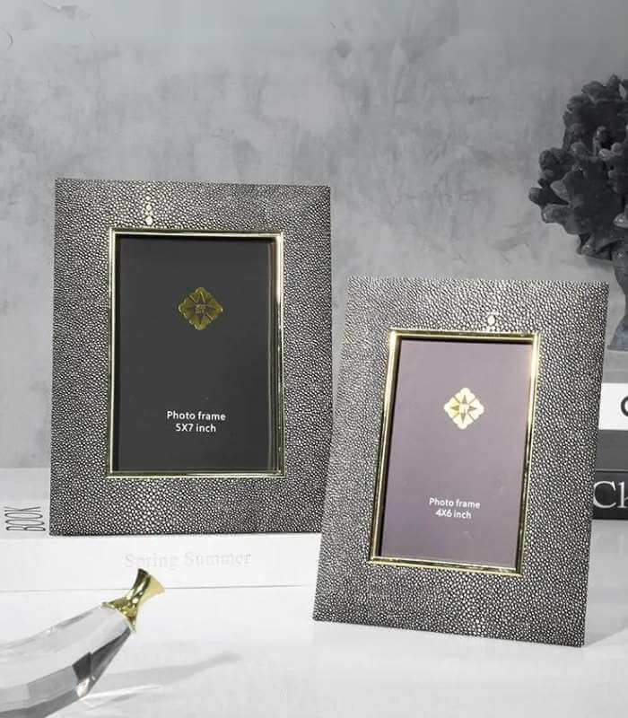 Picture Frame Shagreen Leather Alloy