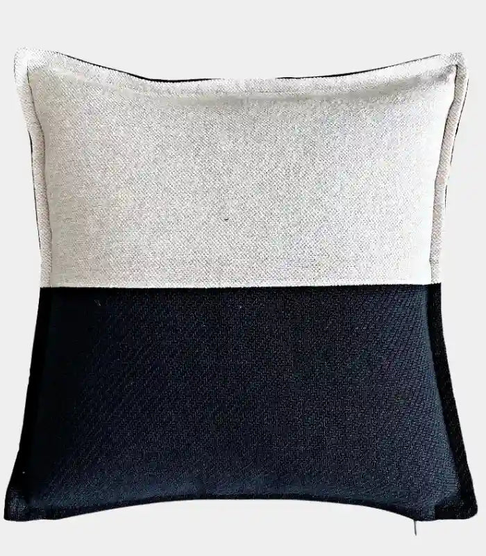 Modern Black & Cream Colour Block Cushion Cover Collection Indoor/Outdoor 45x45 cm