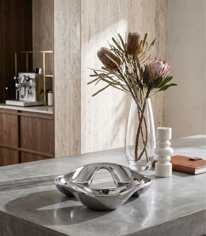 Snack Bowl Decorative Bowl Ceramic Silver