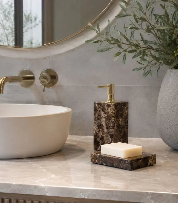Natural Marble Soap Dish – Artisan Stone Bathroom Accessory