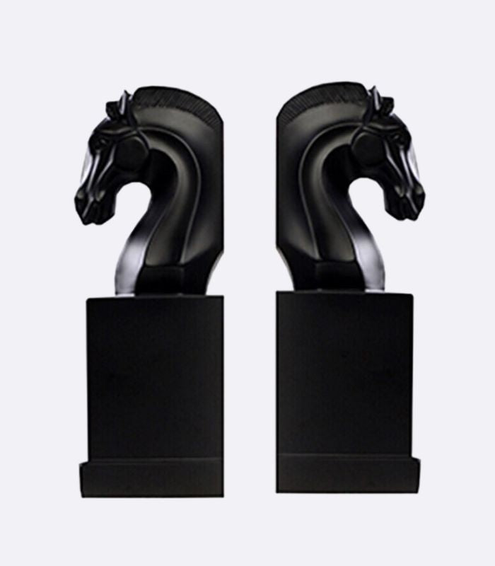 Set 2 Pcs Horse Sculpture Bookends Resin Large 24.5 cm Resin