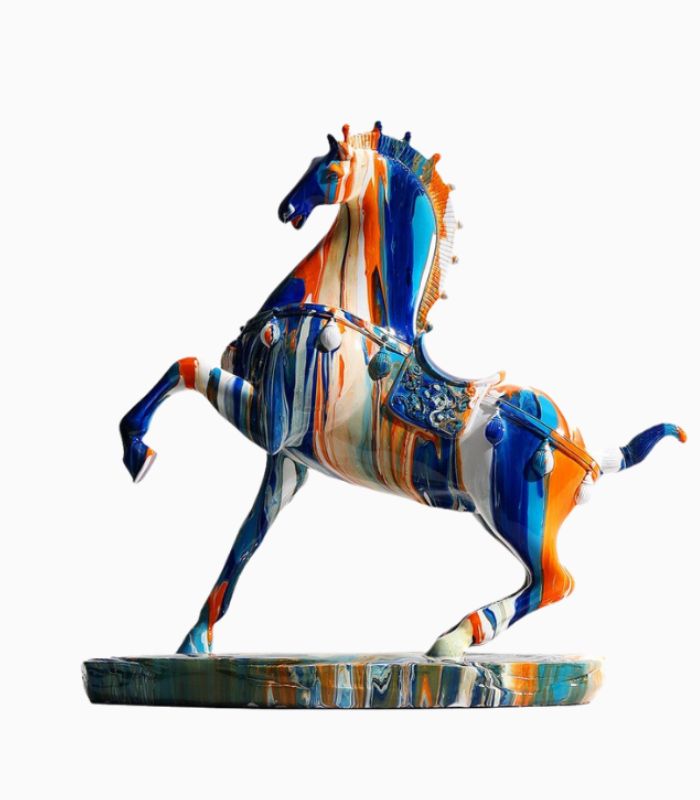 Decorative Sculpture Horse Pride Resin White 35cm