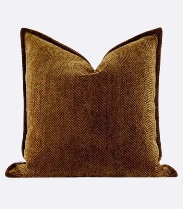 Decorative Cushion Cover Caramel Chevron Pillow Case Brown