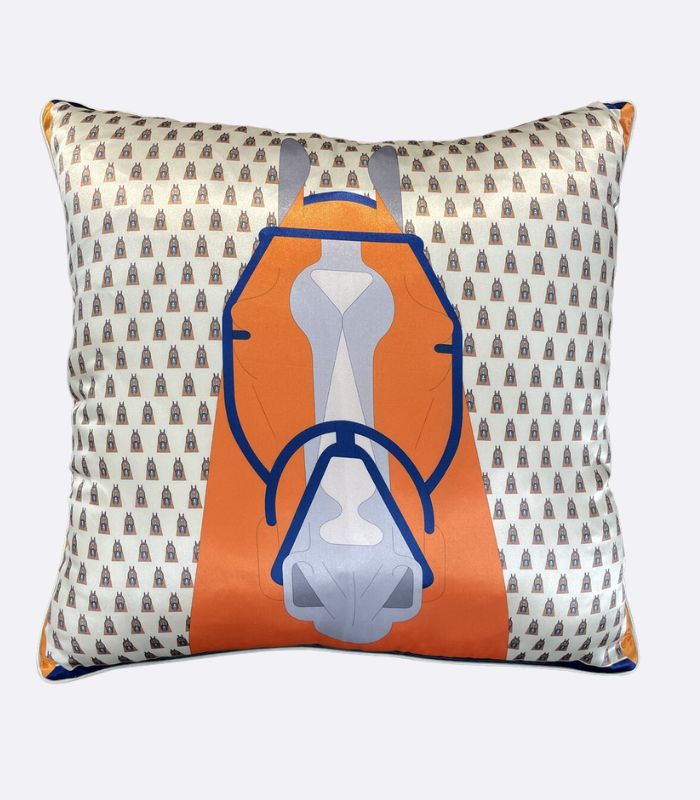 Silk Horse Head Sofa Cushion Cover - Premium Throw Pillow 45cm