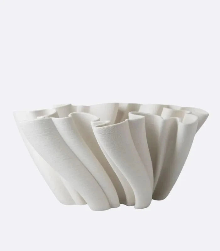 Modern Ceramic Wave Design Vase Centerpiece Bowl