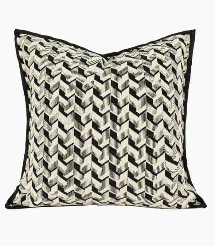 Geometric Cushion Cover Jacquard Grey 45x45cm