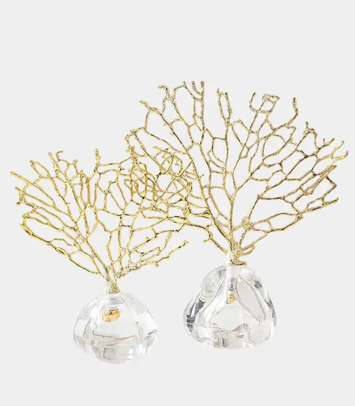 Decorative Coral Crystal Metal Golden