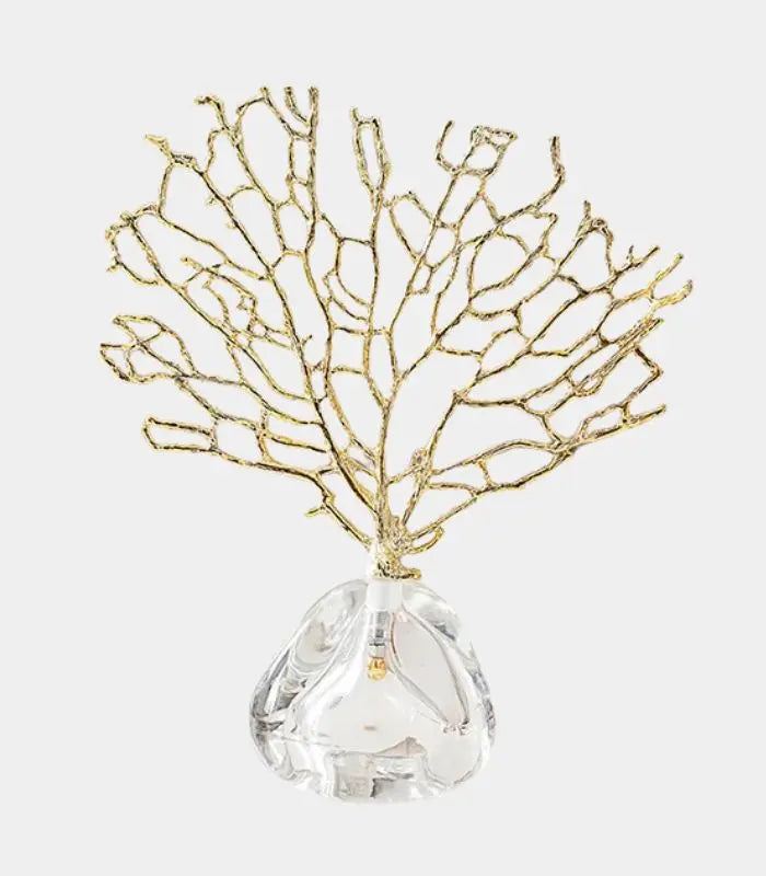 Decorative Coral Crystal Metal Golden