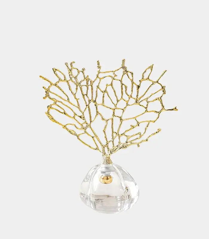 Decorative Coral Crystal Metal Golden