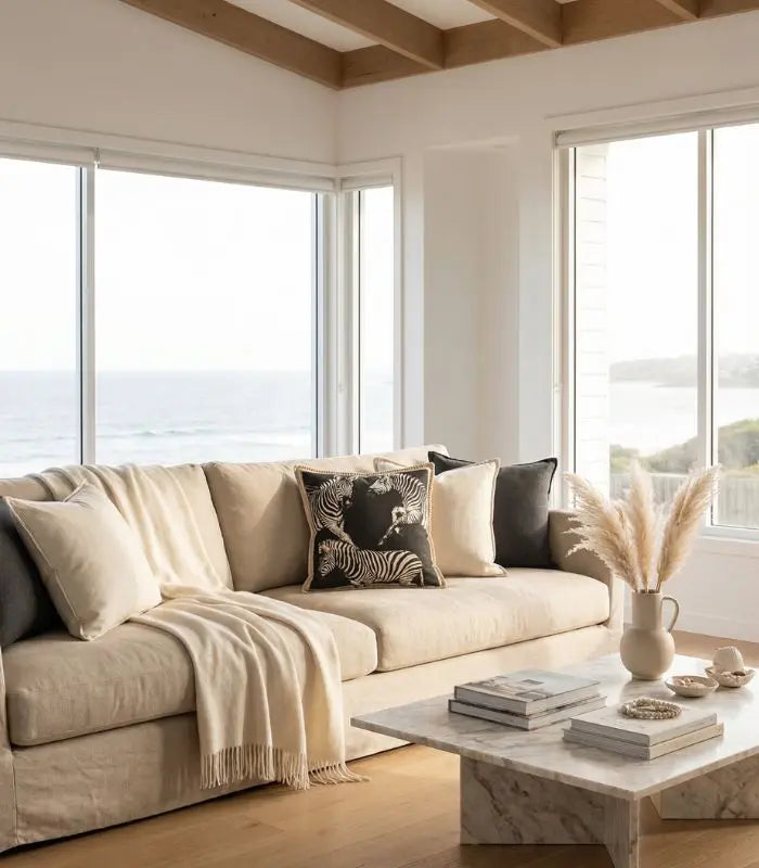 Savannah Zebra Cushion Cover – Double-Sided Woven Design 45x45 cm