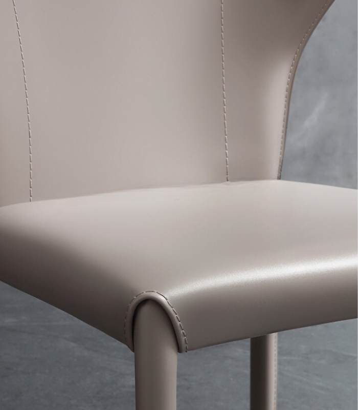 Modern Dining Chair Saddle Leather