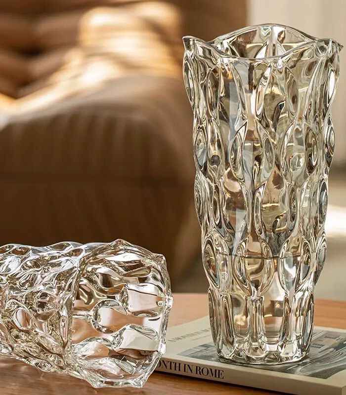 Large Crystal Vase Bohemian Style 24.5 cm