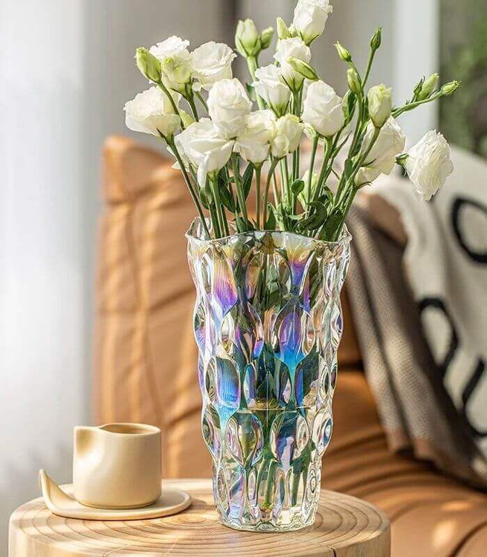 Large Crystal Vase Bohemian Style 24.5 cm