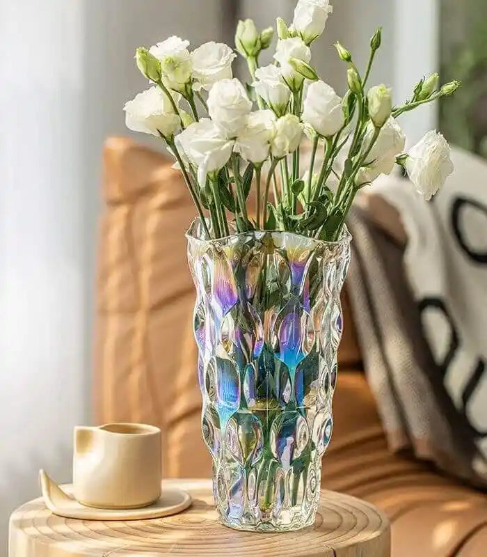 Large Crystal Vase Bohemian Style 24.5 cm