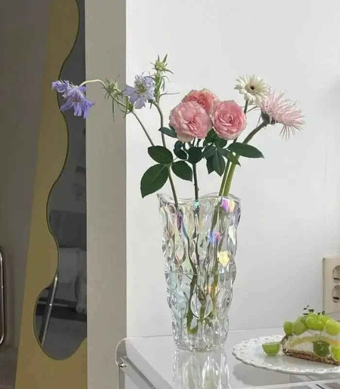 Large Crystal Vase Bohemian Style 24.5 cm