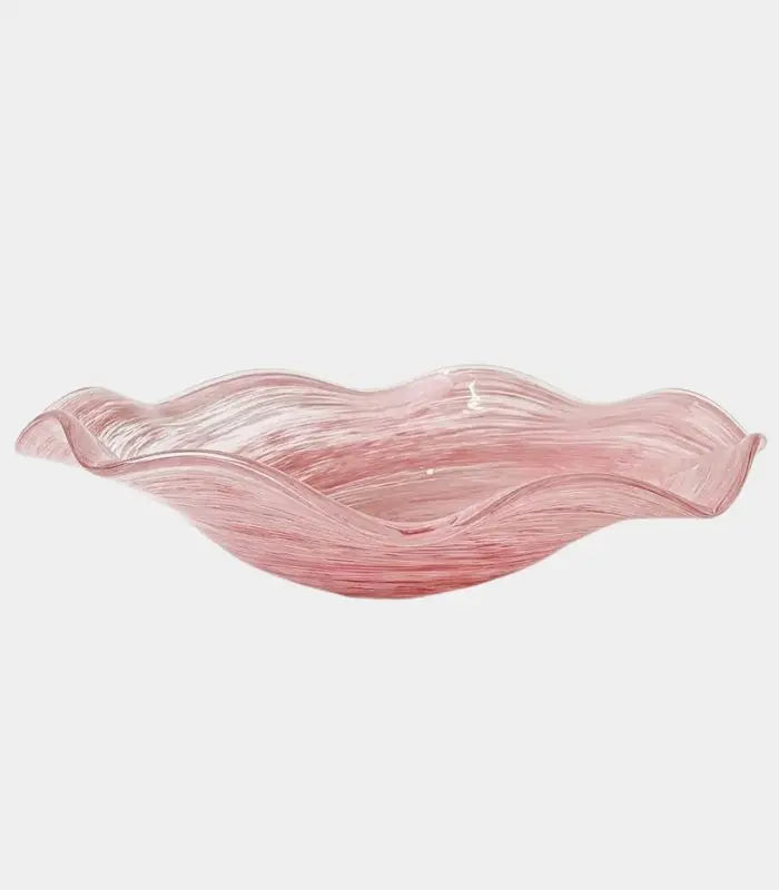 Rosalind Handcrafted Glass Bowl Pink Large 41 cm