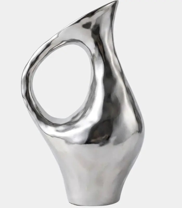 Forma Silver Ceramic Tabletop Vase 35 cm