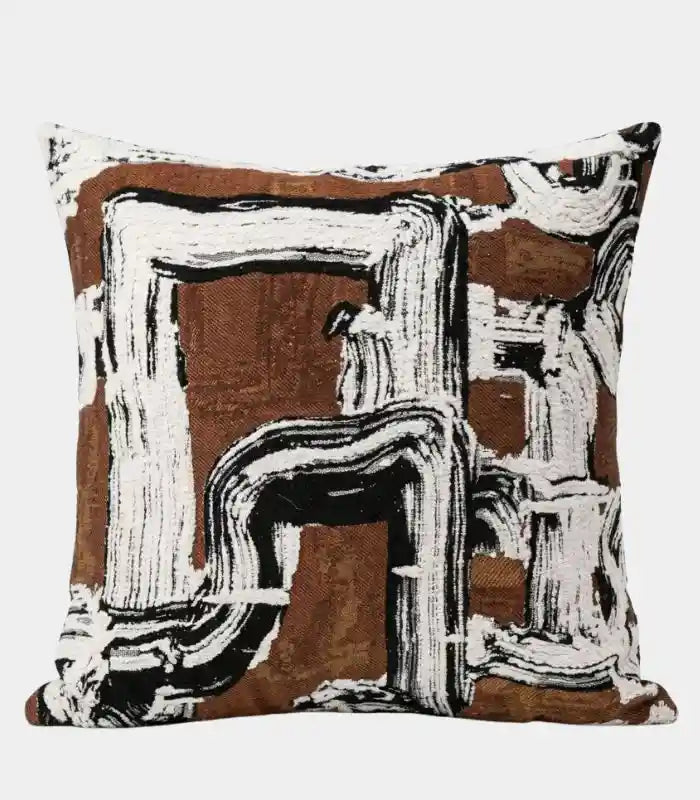 Calder Woven Jacquard Cushion Cover | Abstract Terracotta Throw Pillow 45x45 cm (18 in)