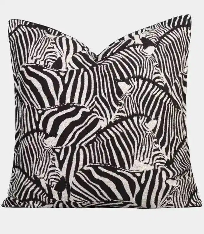 Savanna Decorative Cushion Cover – Black & White Woven Design 45x45 cm