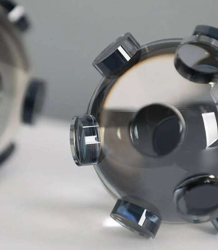 Crystal Ball Sculpture Decorative Object Figurine Grey