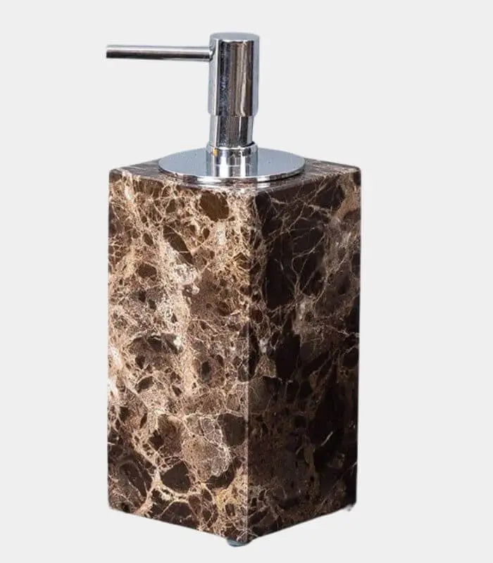 Emperata Natural Marble Soap Dispenser / Lotion Dispenser 19 cm Brown