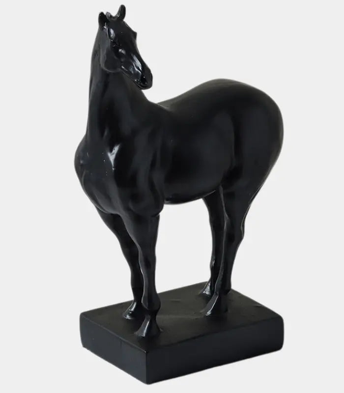 Steed Black Resin Horse Sculpture Resin Black 27 cm