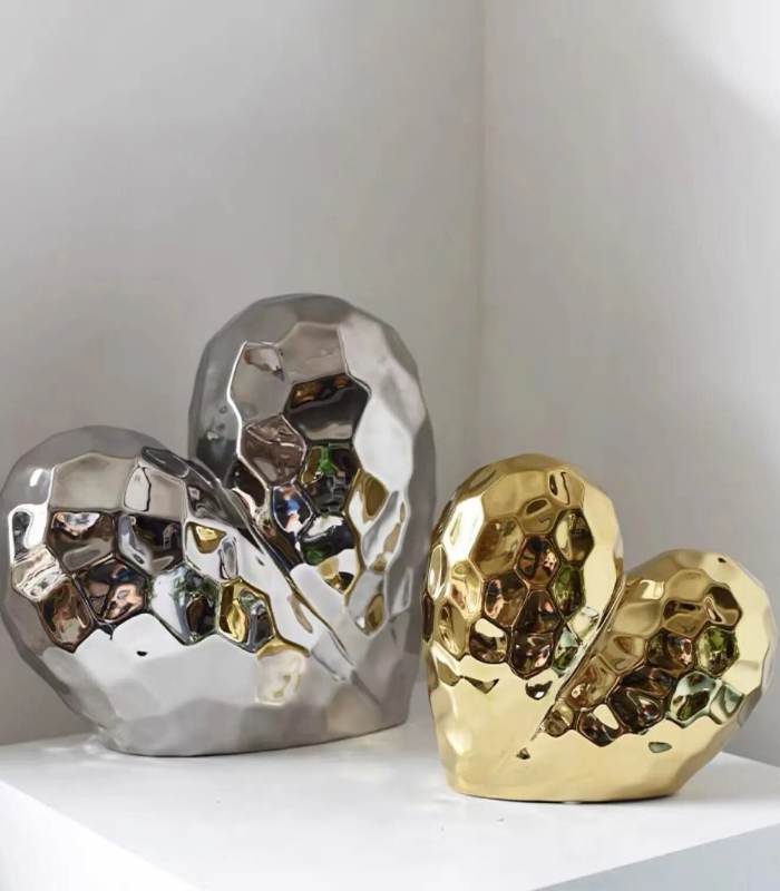 Heart Shape Ceramic Sculpture Ceramic 19 cm