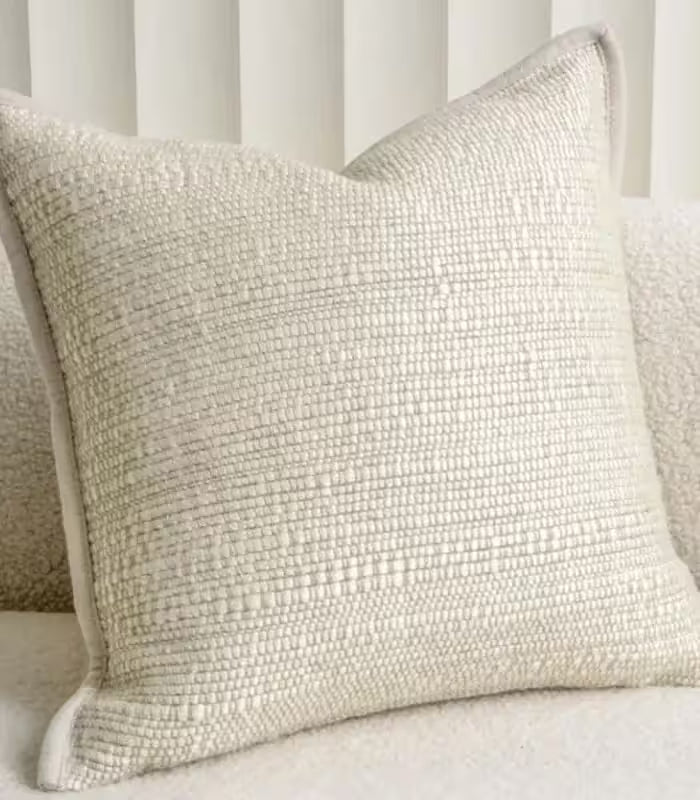 Woven Textured Cushion Cover – Natural Ivory Woven Design 45 x 45 cm