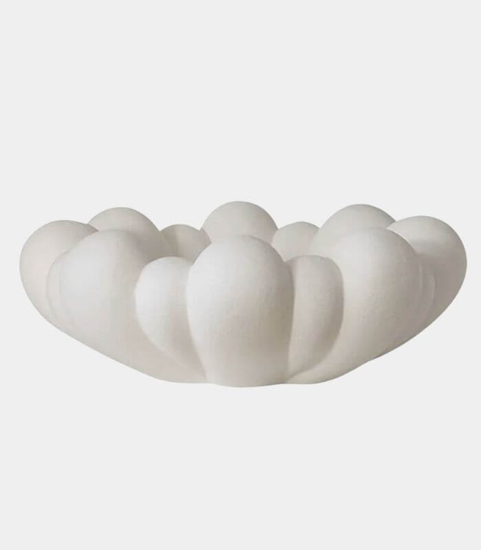 Blossom Elegance Resin Bowl Handcrafted White