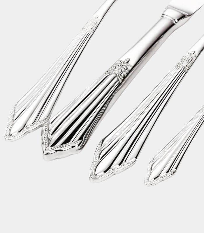 24 Pcs Set Raffaello Flatware Cutlery Set Silver