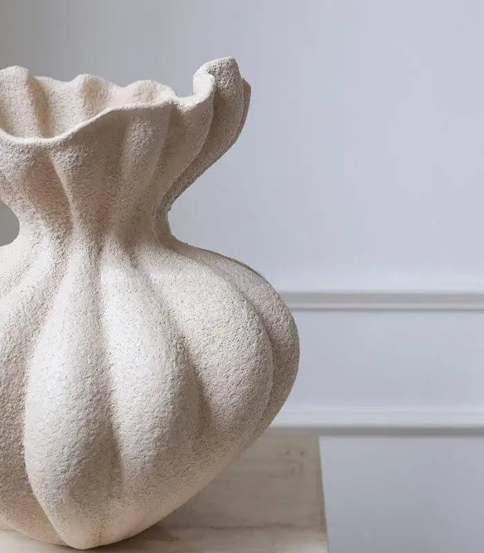 Delmara Handcrafted Tabletop Vase Large Textured Ceramic 34 cm