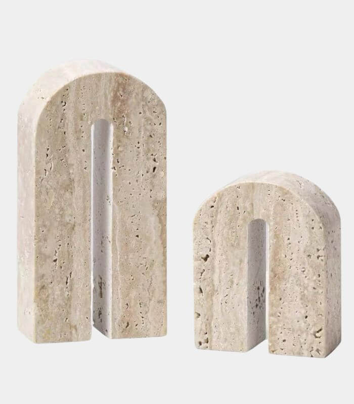 Artisanal Travertine Arch Bookend - Naturally Elegant Home Accent