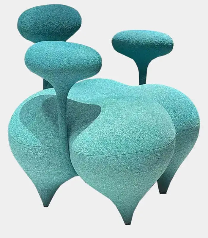 Lunar Bloom Armchair - Modern Artisanal Upholstered Sculptural Accent Chair