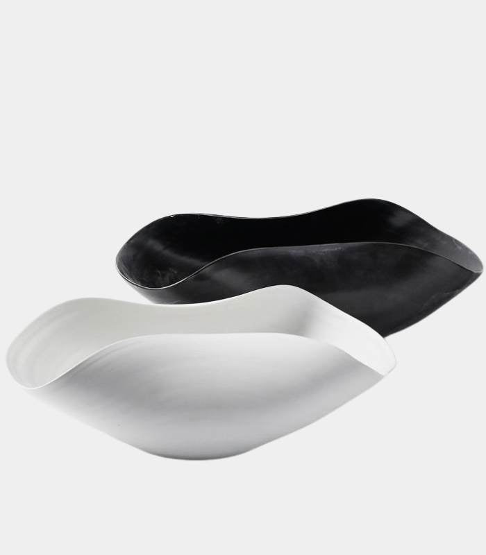 ONDARA Modern Clay Wave Bowl - Handcrafted Contemporary Fruit Bowl & Decorative Centerpiece (Available in 2 Sizes, 3 Colors)