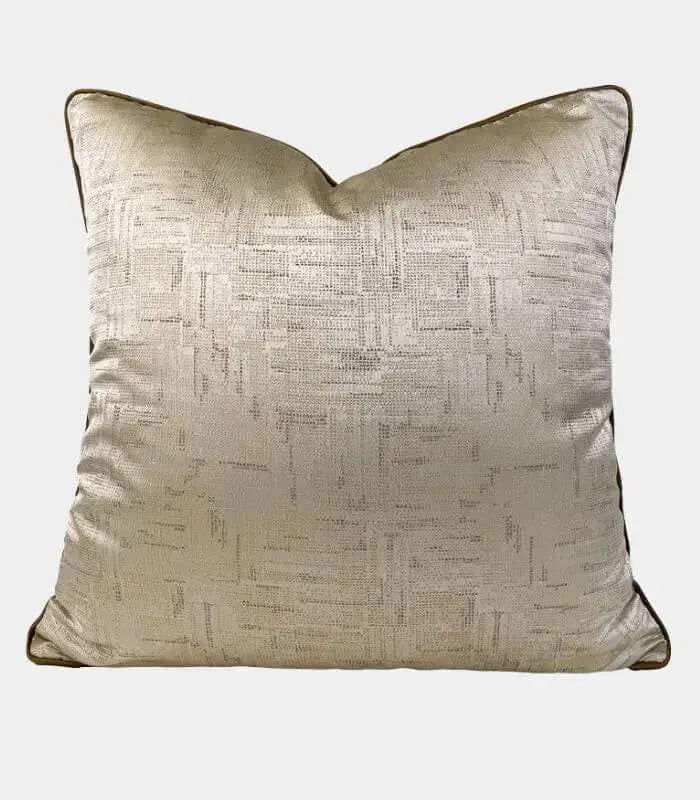 Elegant Geometric Print Jacquard Decorative Cushion Cover 45x45 cm Golden-Brown