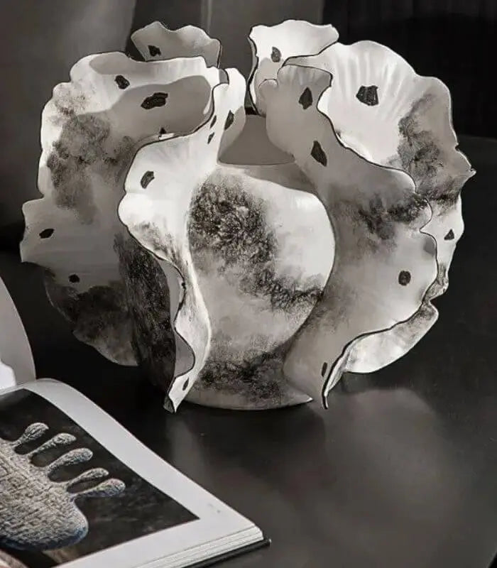 Valeria Ink Wash Ceramic Vase – Artisanal Cloud-Form Design