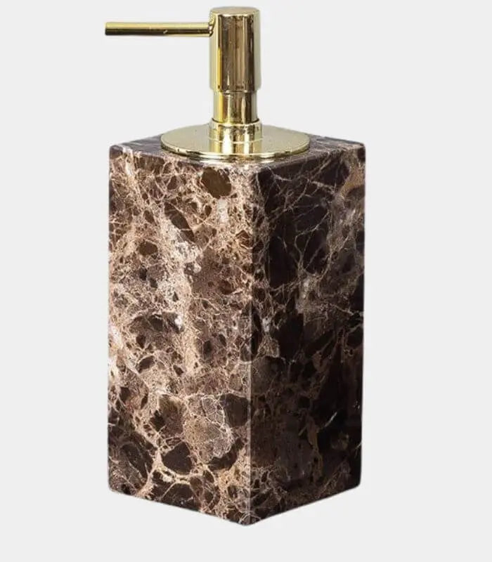 Emperata Natural Marble Soap Dispenser / Lotion Dispenser 19 cm Brown