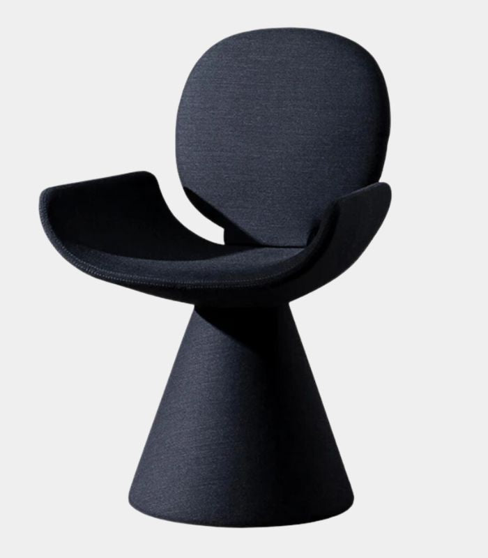 Modern Veritas Dining Chair  Loomis - Flannel Upholstery with Wooden Frame in Black or Grey Soft