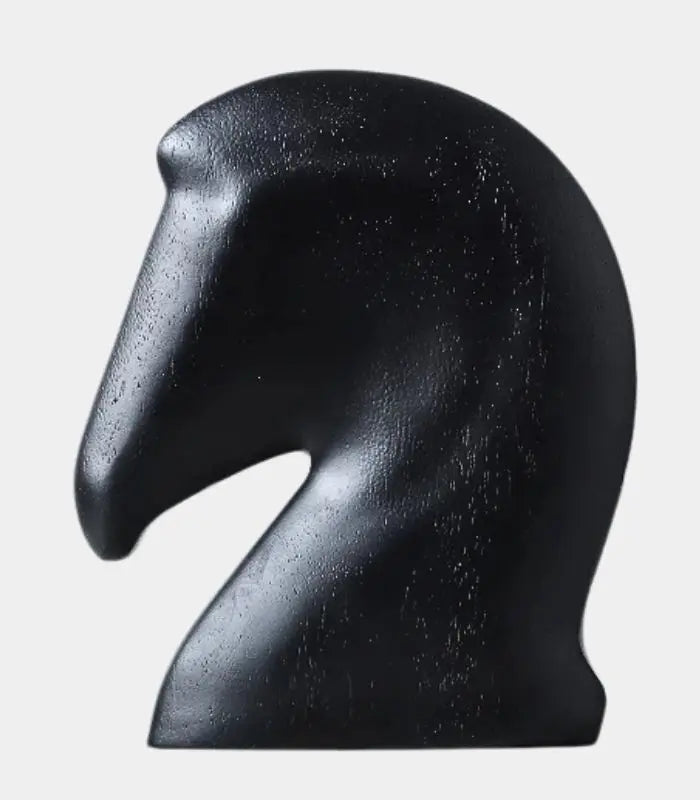 Cavalier Horse Head Sculpture Decorative Object – Minimalist Resin Design 28 cm