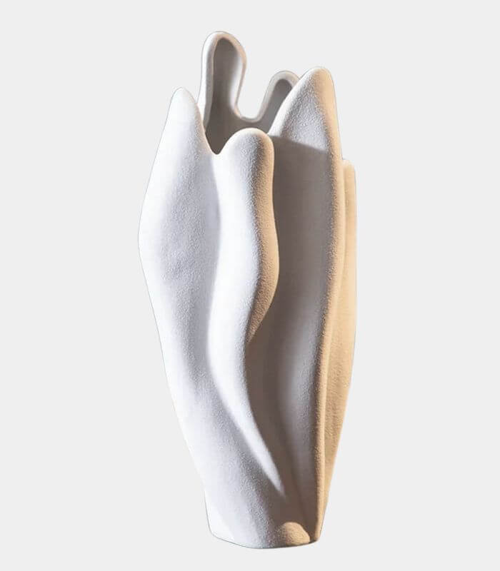 Blanc Ceramic Vase White Textured