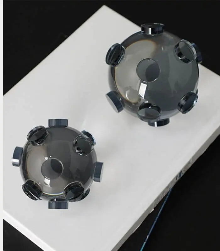 Crystal Ball Sculpture Decorative Object Figurine Grey