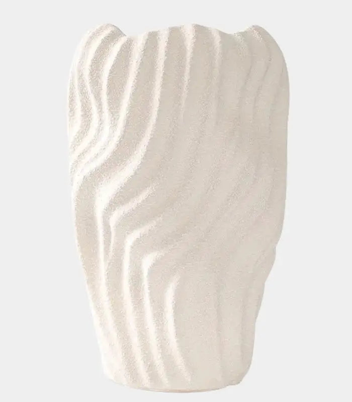 Sculptural Wave Ceramic Tabletop Vase – Organic Textured Design 25 cm