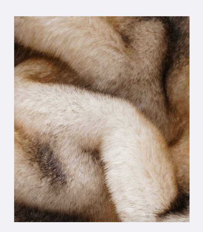 Plush Faux Fur Blanket Throw Cream - Golden Fawn